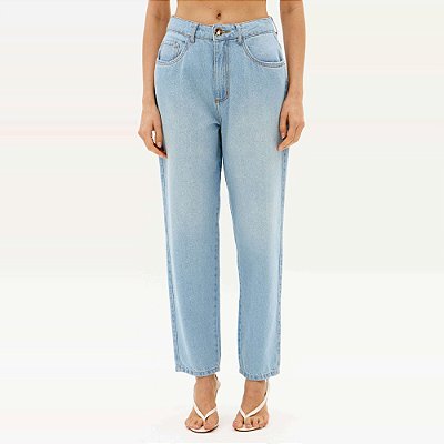 Calça Jeans Lança Perfume Mom Cintura Alt Ve27 Azul Feminino