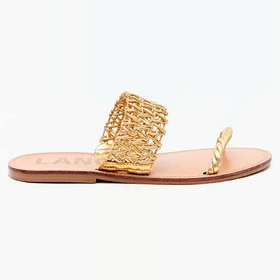 Rasteira Lança Perfume Flat Tram Metal Ve27 Dourado Feminino