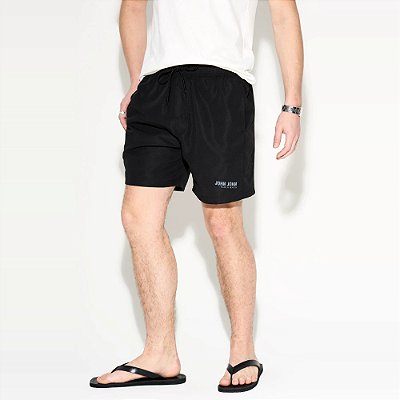 Short John John Flowers Ve27 Preto Masculino