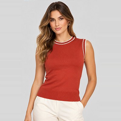 Blusa Dudalina Tricot Ve27 Laranja Feminino