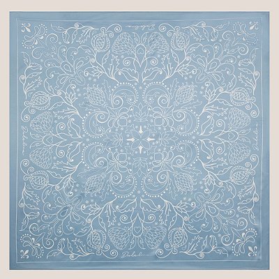 Lenço Dudalina Floral Natalia Ve27 Azul Feminino