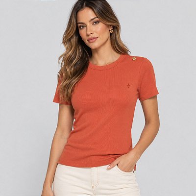Blusa Dudalina Cris Ve27 Laranja Feminino