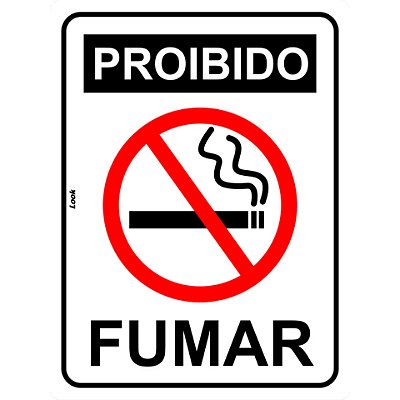 PLACA DE SINALIZAÇÃO PROIBIDO FUMAR