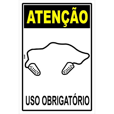 PLACA DE SINALIZAÇÃO USO OBRIGATÓRIO PROTETOR PLUG