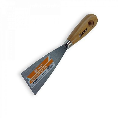ESPÁTULA DE AÇO 6 CM COM CABO DE MADEIRA AJAX