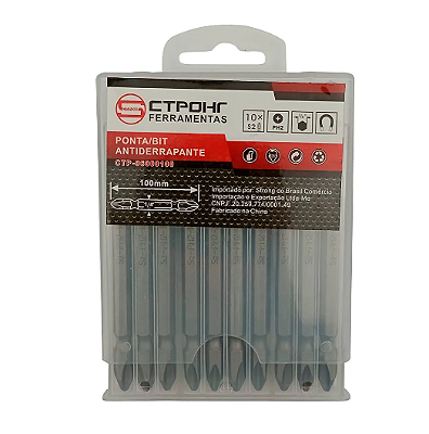 PONTAS PHILLIPS DUPLA BITS S2-PH2-100 JAQ COM  10 PEÇAS