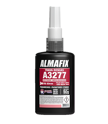 TRAVA PARAFUSO ALMAFIX TQ MÉDIA RESISTÊNCIA VERMELHA 50G