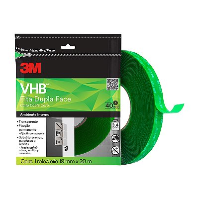 FITA DUPLA FACE TRANSPARENTE 3M VHB 19MM X 20M