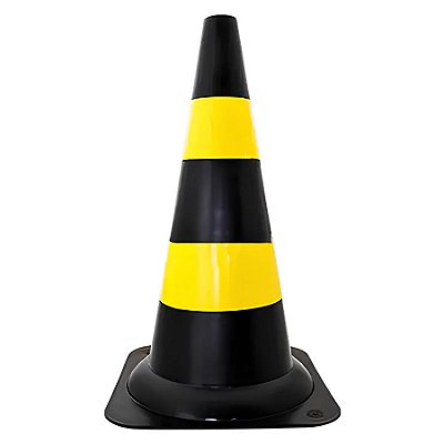 CONE DE SINALIZAÇÃO DELTA 50CM PRETO/AMARELO