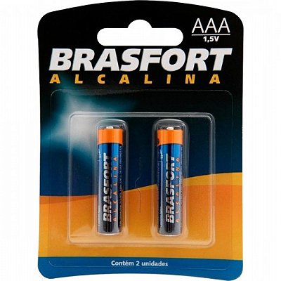 PILHA BRASFORT ALCALINA PALITO AAA COM 2 UNIDADES ENERGIA CONFIÁVEL