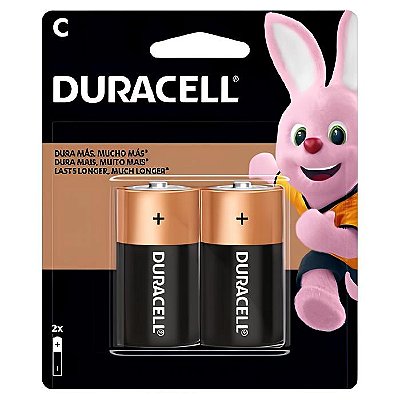 PILHA DURACELL ALCALINA C COM 2 UNIDADES ENERGIA DURÁVEL