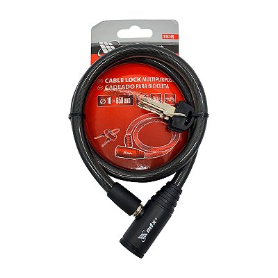 CADEADO PARA BIKE COM CHAVE 10MM X 65CM MTX