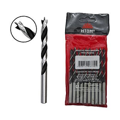 BROCA AÇO CARBONO 3 PONTA HTOM 14MM
