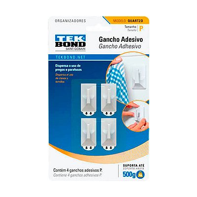 GANCHO QUARTZO BRANCO P C/04 TEK BOND