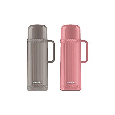 GARRAFA TERMICA 1,0L PAMPA CINZA/ROSA ALADDIN