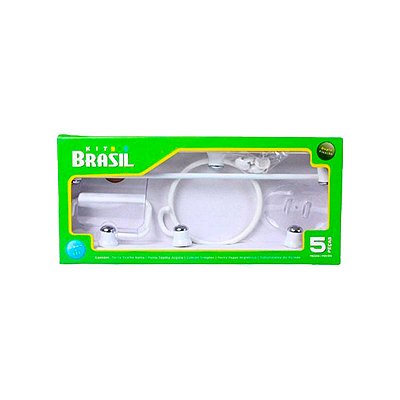 KIT ACESSÓRIOS PARA BANHEIRO BRANCO/CRISTAL 5PC