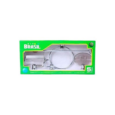 KIT ACESSÓRIOS PARA BANHEIRO CROMADO/FUME 5PC