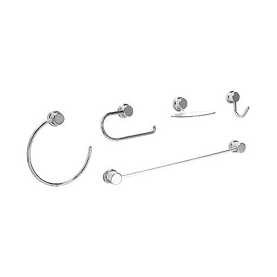 KIT ACESSÓRIOS PARA BANHEIRO RIO CROMADO HIGIBAN 5PC