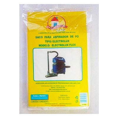 SACO PARA ASPIRADOR DE PÓ ELECTROLUX FLEX C/3 965