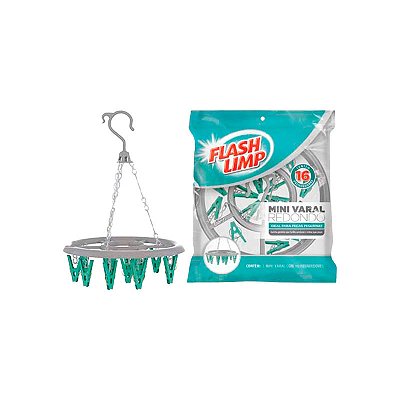 MINI VARAL REDONDO 16 PREGADORES FLASH 6810