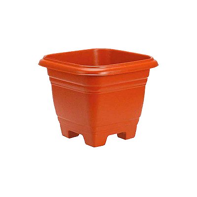VASO PLASTICO QUADRADO N17 MARROM