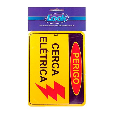 PLACA DE SINALIZAÇÃO CERCA ELETRICA 15X20