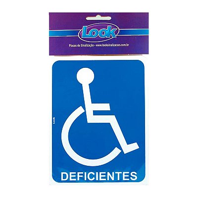 PLACA DE SINALIZAÇÃO DEFICIENTE 15X20