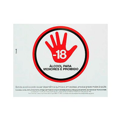PLACA DE SINALIZAÇÃO PROIBIDO ALCOOL -18