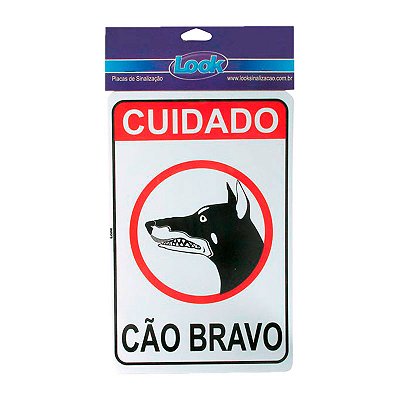 PLACA DE SINALIZAÇÃO CÃO BRAVO 20X30