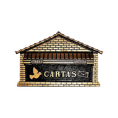 CAIXA CARTA ALUMINIO CHAPA PRETO/OURO