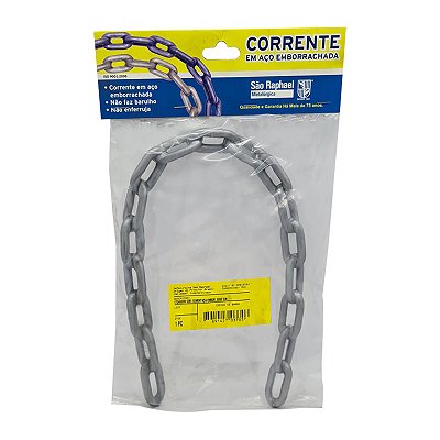 CORRENTE EM AÇO EMBORRACHADO CINZA 4X40 SÃO RAPHAEL