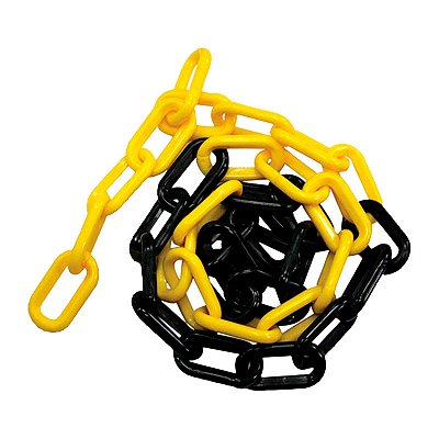 CORRENTE PVC DELTA GRANDE AMARELA/PRETA 50MT PRO SAFETY