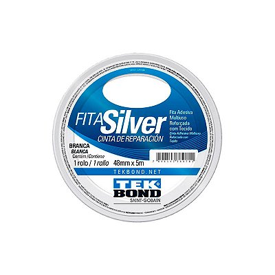 FITA ADESIVA SILVER TAPE TEK 48MMX 5M BRANCA