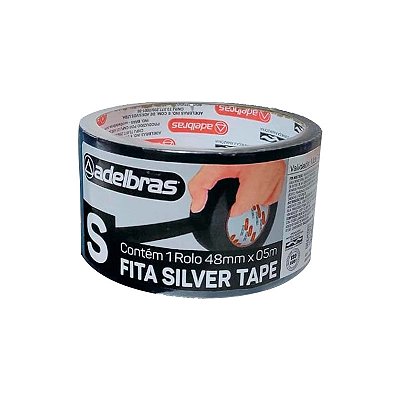 FITA ADESIVA SILVE TAPE ADELBRAS PRETA 48MMX5M