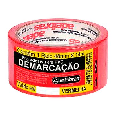 FITA DEMARCAÇÃO DE SOLO ADELBRAS 48X14M VERMELHA