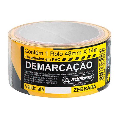 FITA DEMARCAÇÃO DE SOLO ADELBRAS 48X14M ZEBRADA