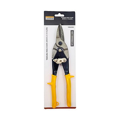 TESOURA PARA CHAPA AVIAÇÃO ESQUERDA STARFER AMARELO