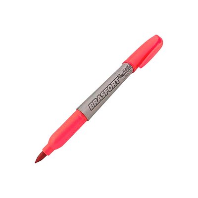CANETA PARA MARCAÇÃO BLIST FINA VERMELHA BRASFORT