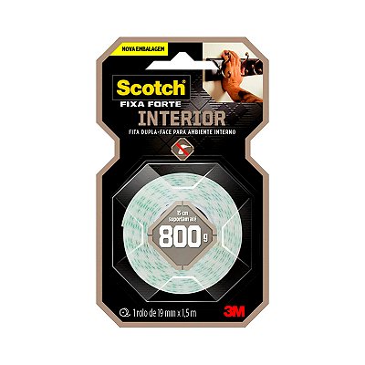 FITA DUPLA FACE ESPUMA 3M FIXAÇÃO INTERIOR 19X1,5M