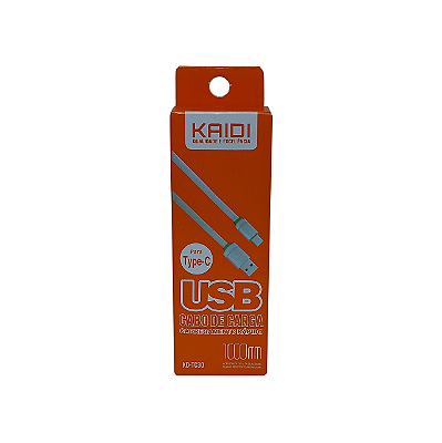 Cabo Tipo C USB Kaidi KD-TC30 – 1 Metro | Carga e Dados
