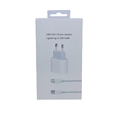 Carregador iPhone 20w USB C Com Cabo Lightning