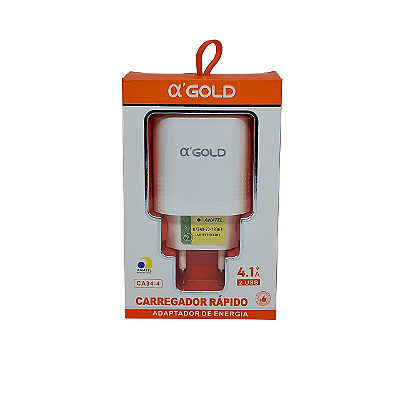 Fonte USB A´GOLD 4.1A 2 Entradas USB Branco