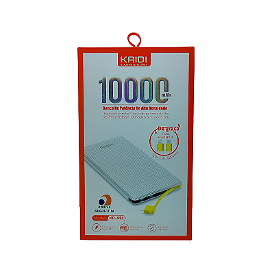 Power Bank Kaidi 10.000mAh - Carregador Portátil de Alta Performance