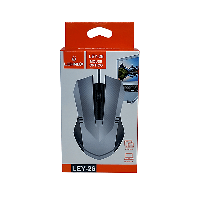 Mouse Óptico com Fio USB Lehmox 1600 DPI LEY-26