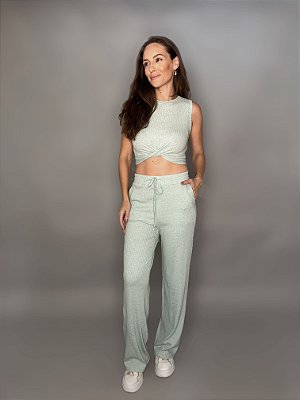 Cropped Canelado Verde