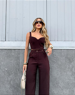 Conjunto Aline- marrom