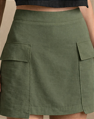 Short Saia Karla verde militar