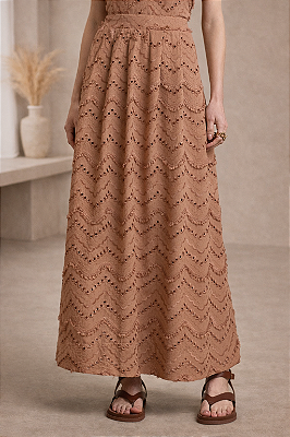 Saia Longa Malva Marrom PP