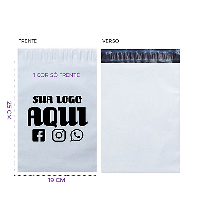 ENVELOPE DE SEGURANÇA 19x25 PERSONALIZADO COEX (BRANCO) 250 unid