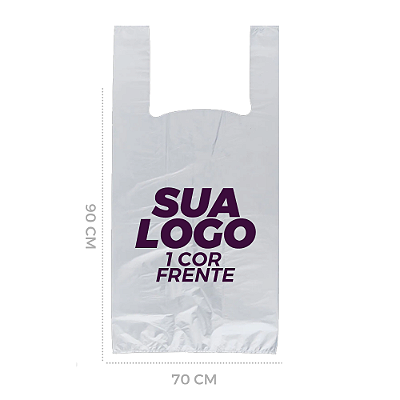 SACOLA ALÇA CAMISETA 70x90x0,07 (Branco/Preto)